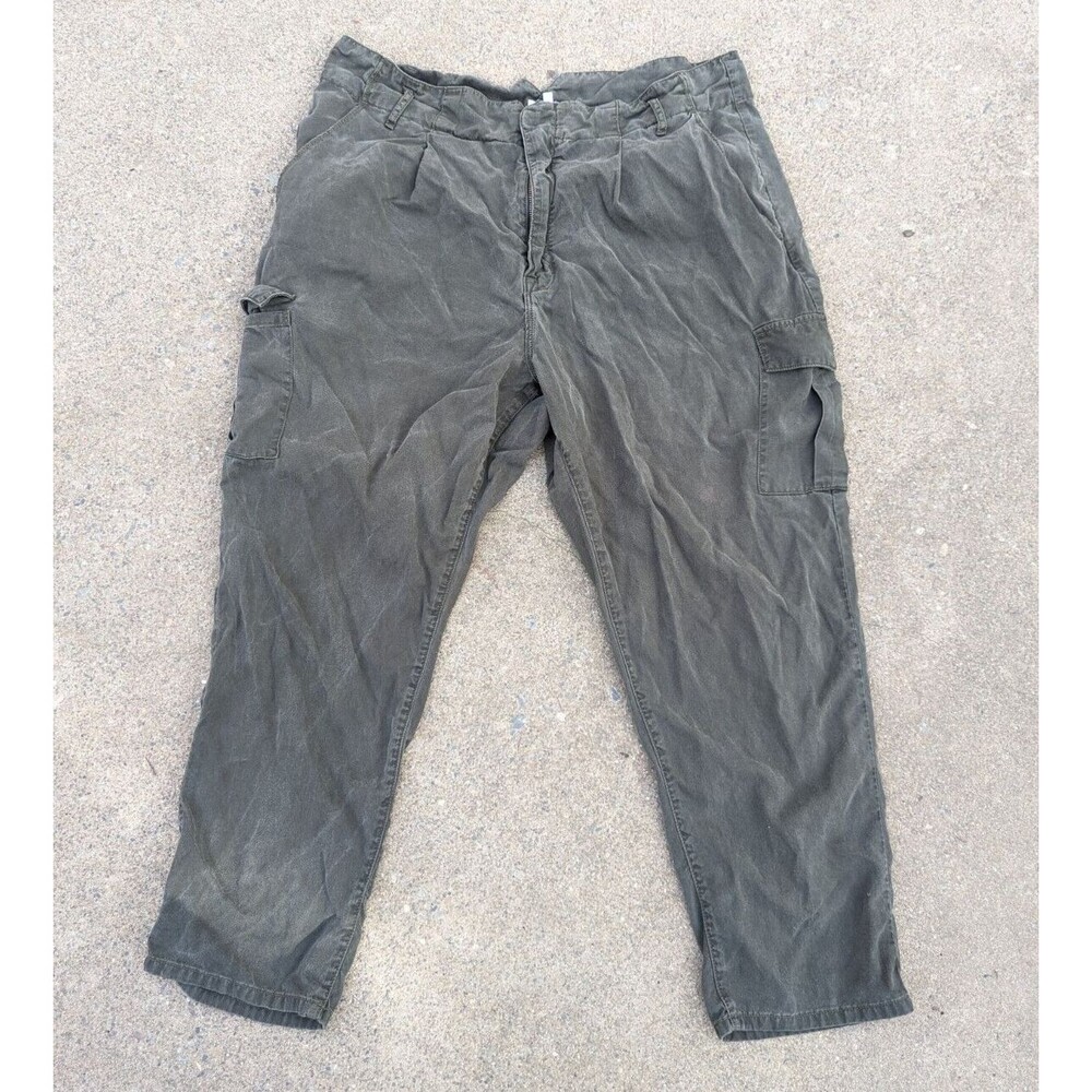 Good American Drapey Cargo Pants Hunter Green 18 (missing belt)